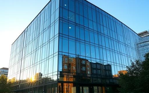 Exterior shot of a modern office building, symbolizing Prajna AI Technologies' presence.