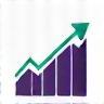 Growing chart icon representing scalability.