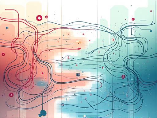 Illustration representing the flow of data, highlighting challenges and a smooth solution.